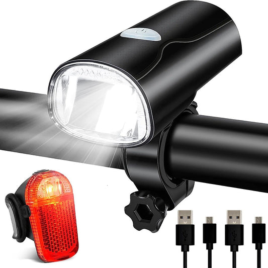 LED Fahrradlicht Set USB Akku 30/15 Lux StVZO Fahrradlampe Fahrradbeleuchtung