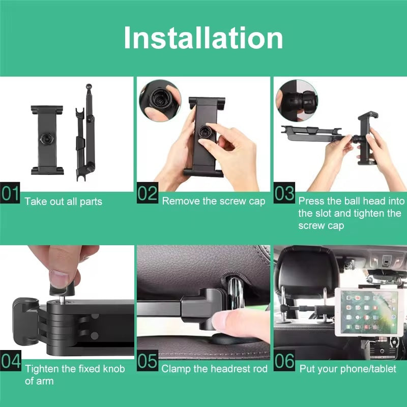 Universal KFZ Tablet Halterung Kopfstütze Autohalterung iPad Switch ausziehbar