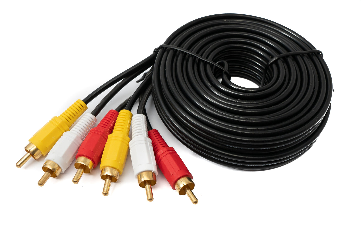 SYSTEM-S Cinch 3 RCA kapall 5 m karlkyns í karlkyns stereó og samsett AV svartur