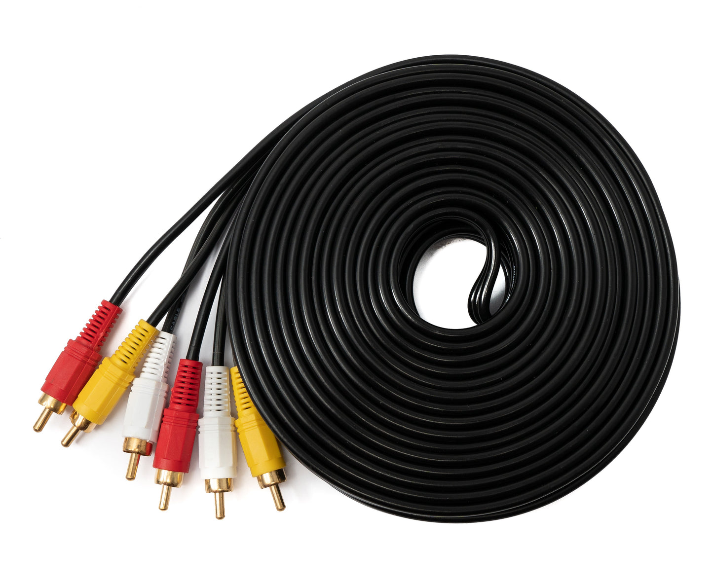 SYSTEM-S Cinch 3 RCA snúra 10 m karlkyns í karlkyns stereó og samsett AV svart