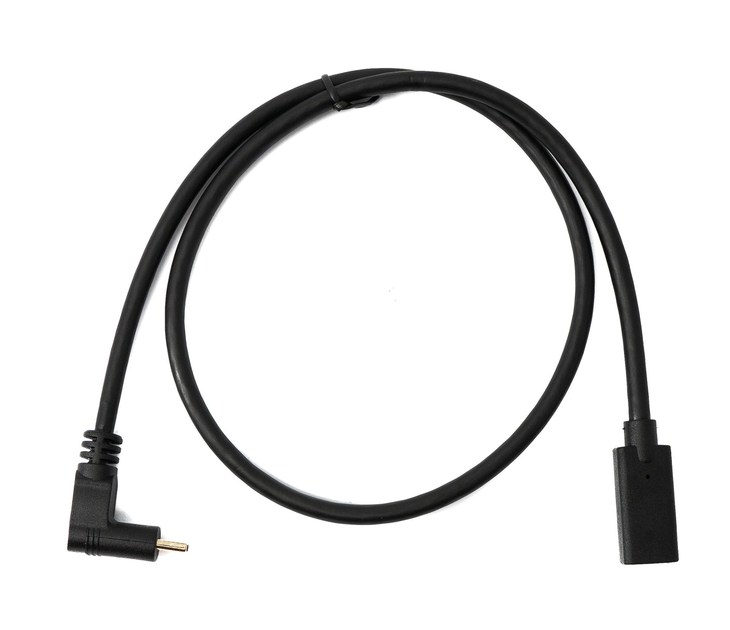SYSTEM-S USB 3.1 Gen 2 snúra 60 cm Type C karlkyns í kvenkyns vinklaður í svörtu