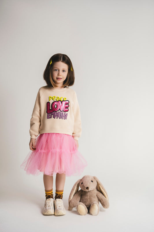 Baumwoll/Tüll Statement Kleid Rosa