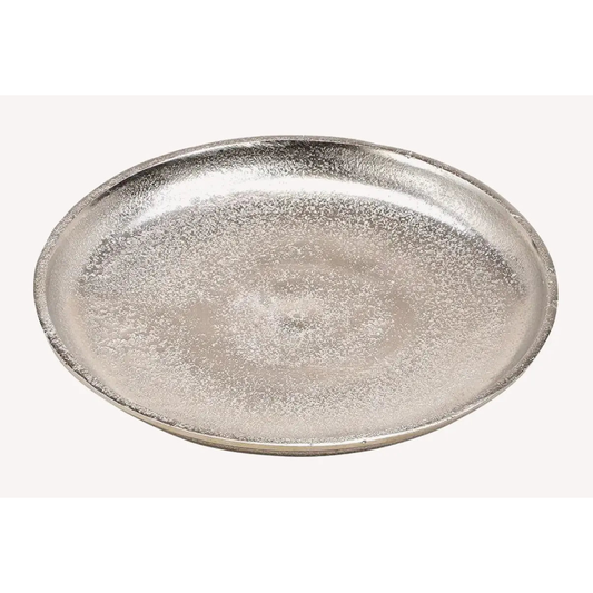 Tablett Dekoteller silber Metall massiv Schale Dekoschale Dekotablett Ø 20 cm