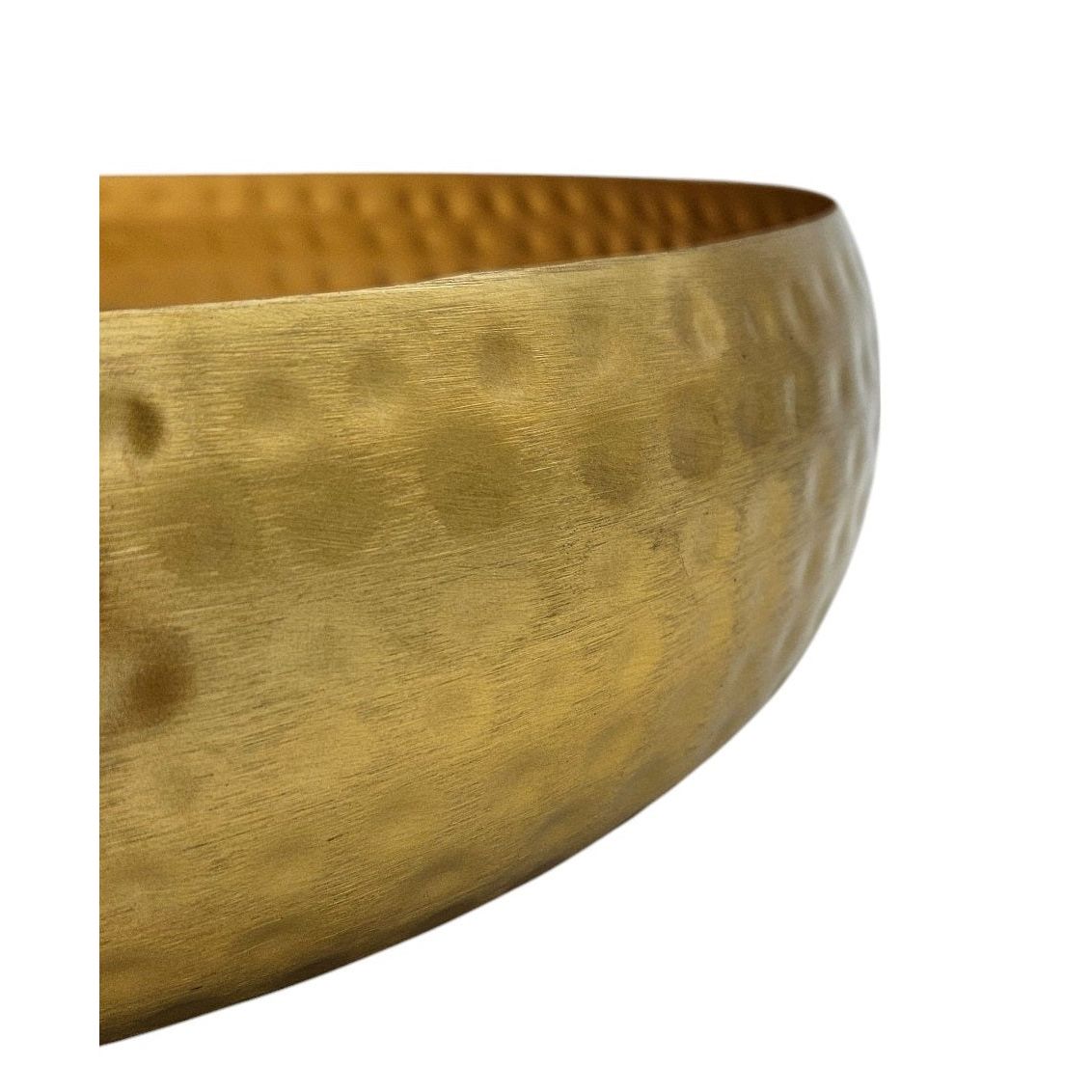 Metall Dekoschale Schale Metallschüssel rund gehämmert Hammerschlag gold 35 cm