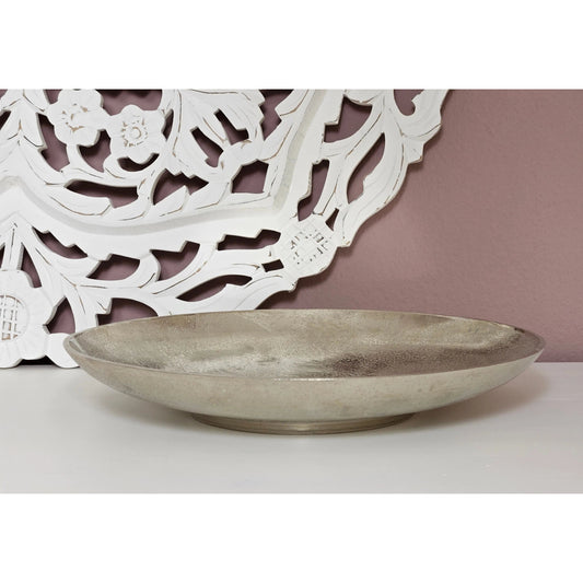 Dekoschale MILA silber Metall Schale Deko Teller Kerzenschale Ø 38 cm