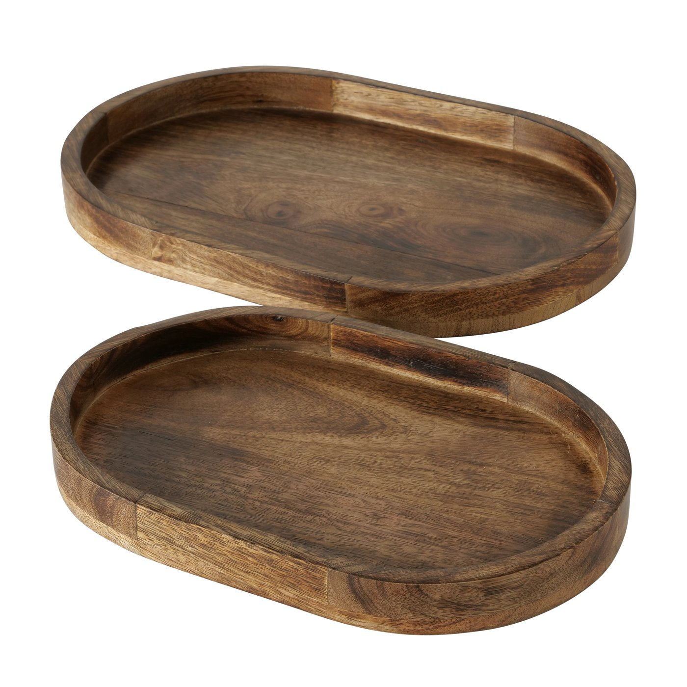 Dekotablett Denver Mangoholz Serviertablett Kerzenschale Obstschale Holz Oval