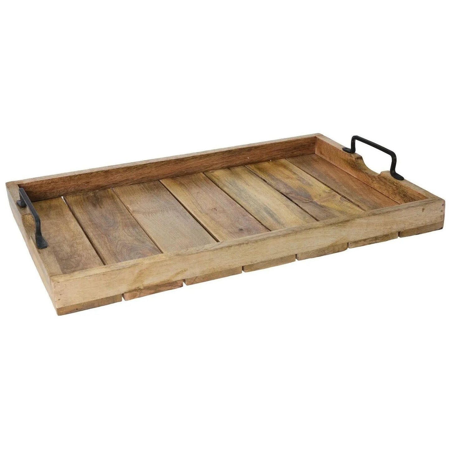 Tablett Dekotablett Holz Mango braun Deko Tischdeko Kerzentablett Holztablett Groß: 57 x 39 cm