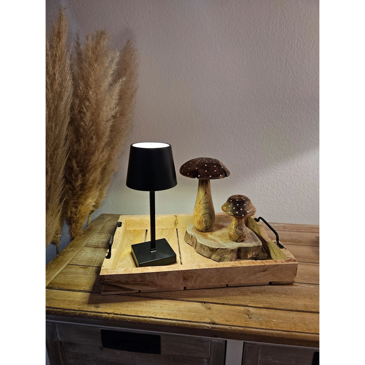 Tablett Dekotablett Holz Mango braun Deko Tischdeko Kerzentablett Holztablett Klein: 38 x 25,5 cm