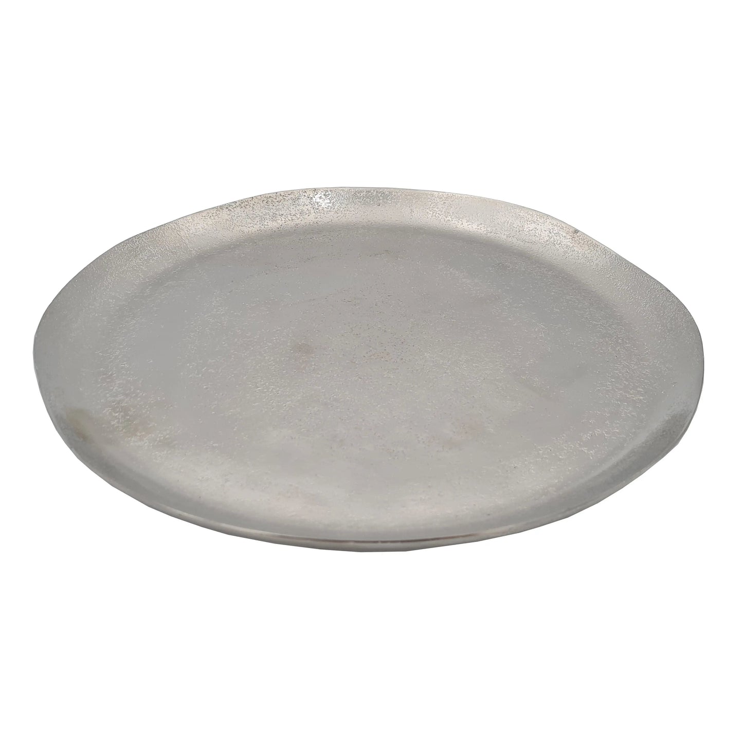 Dekoteller MILLY silber Metall Teller Schale Deko Tablett Kerzenteller