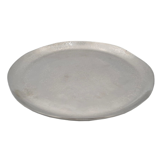 Dekoteller MILLY silber Metall Teller Schale Deko Tablett Kerzenteller