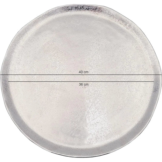 Dekoteller MILLY silber Metall Teller Schale Deko Tablett Kerzenteller Dekoschal