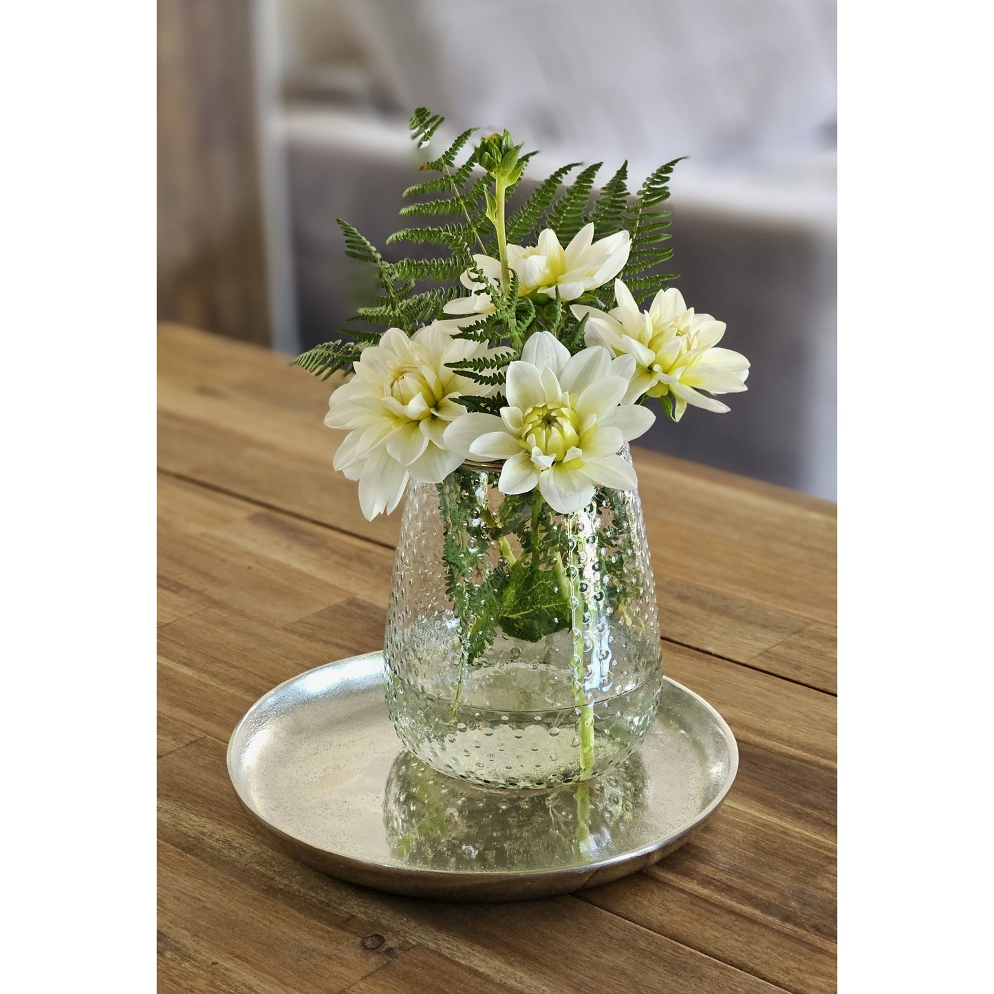 Dekoteller Silber Metall Teller Schale Dekotablett Kerzenteller Dekoschale Ø20cm