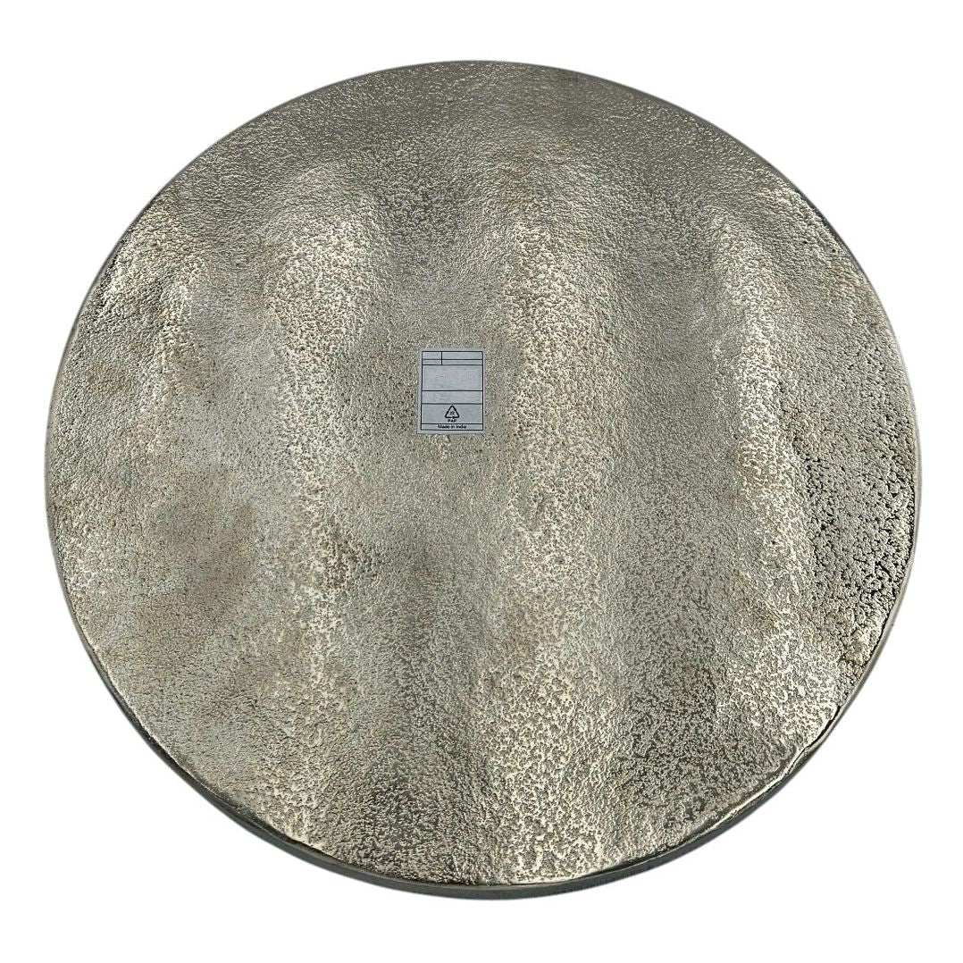 Deko Teller Schale silber rund 35 cm Kerzentablett Schale Metall Dekoration schwere Qualität