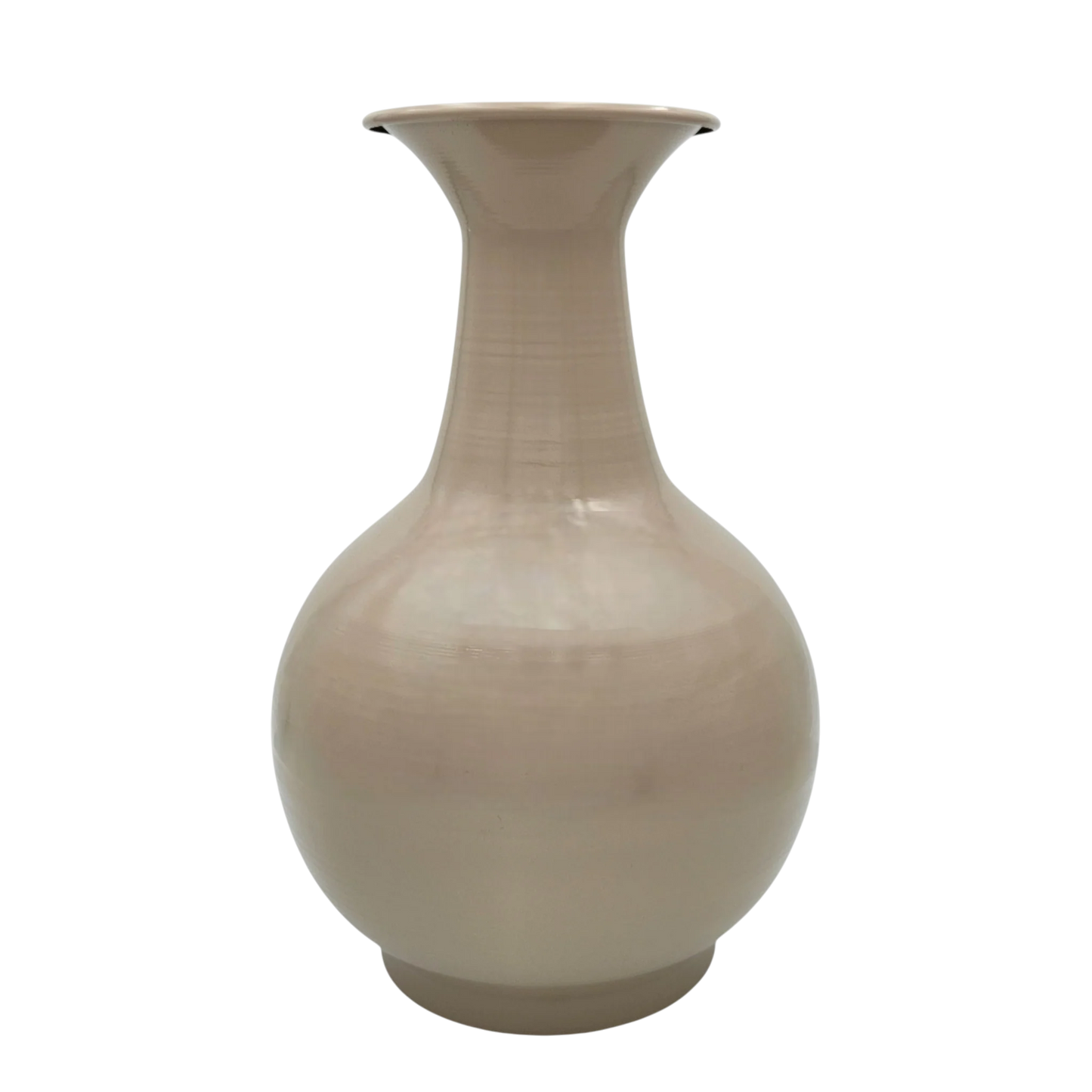 Vase Blumenvase XXL Dekovase Metallvase Beige Braun 38x25 Retro Blumengefäß