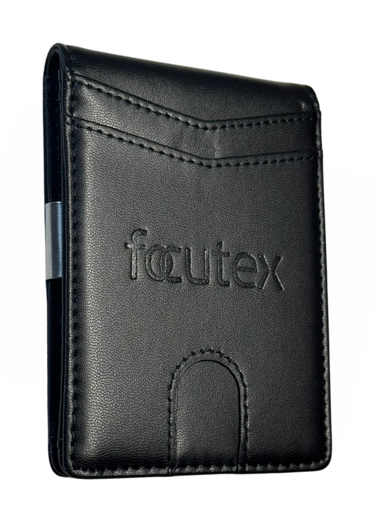 Echtleder Slim Wallet Schwarz – Kompaktes Unisex Portemonnaie RFID Schutz