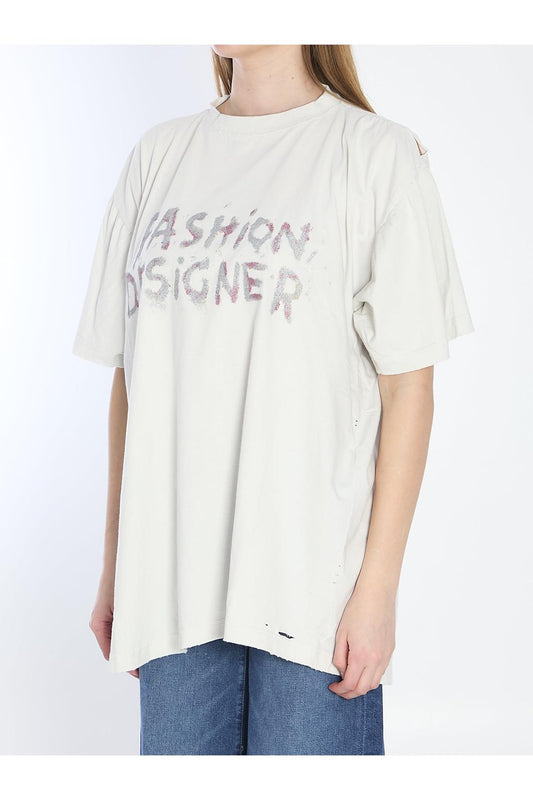 Distressed cotton shirt