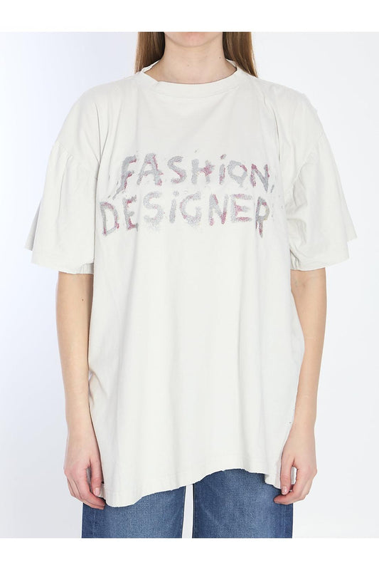 Distressed cotton shirt