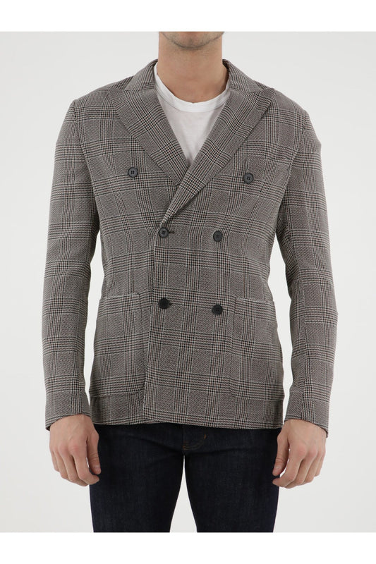 Double-breasted Glen plaid jacket