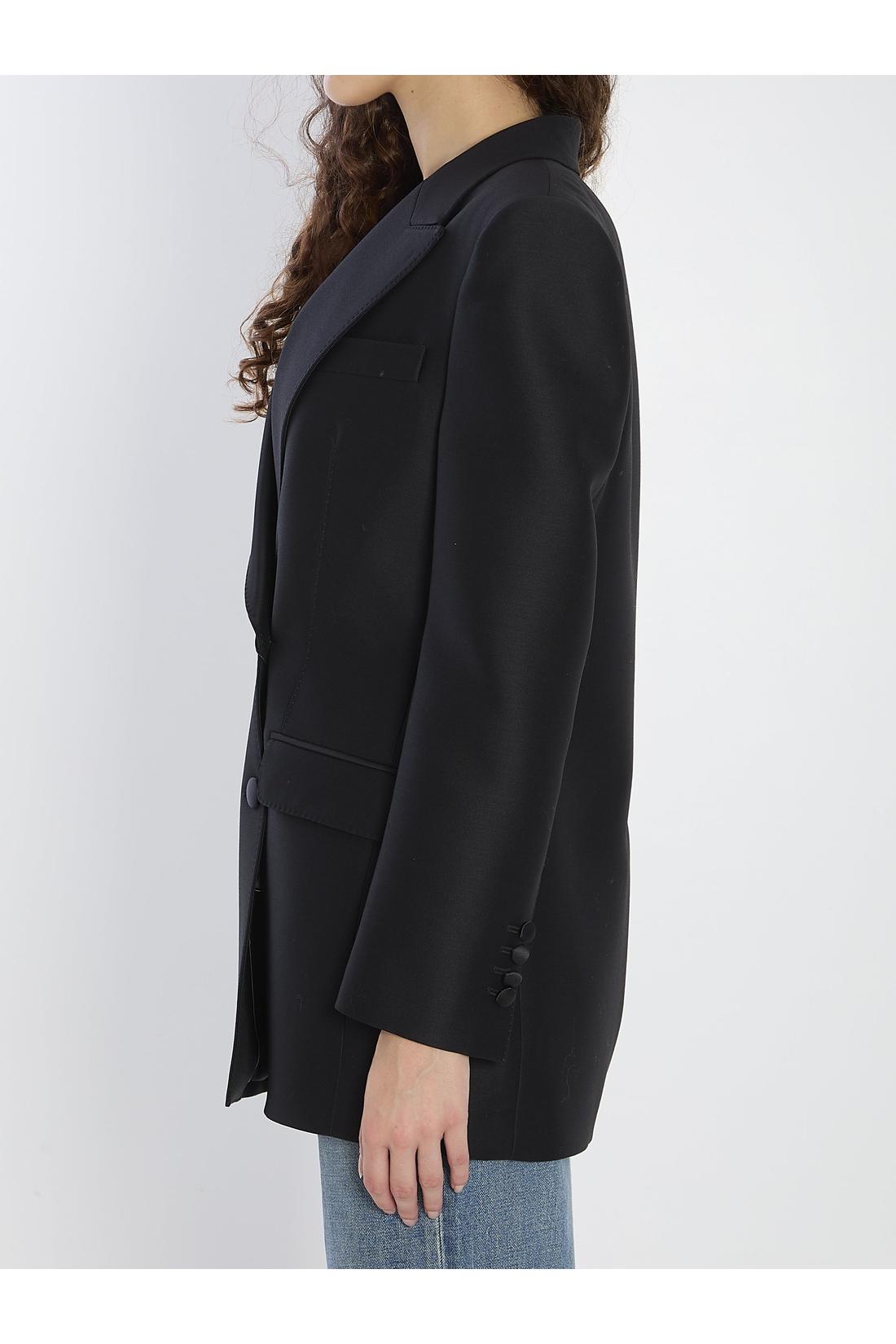 Double-breasted jacket in faille