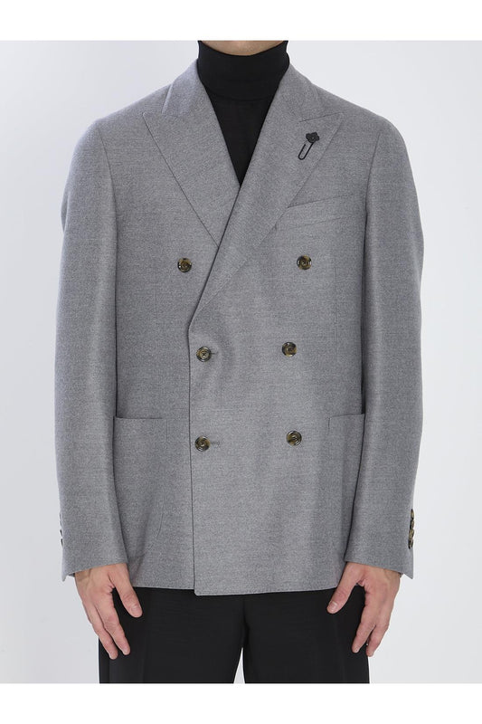 Double-breasted jacket in pure virgin wool