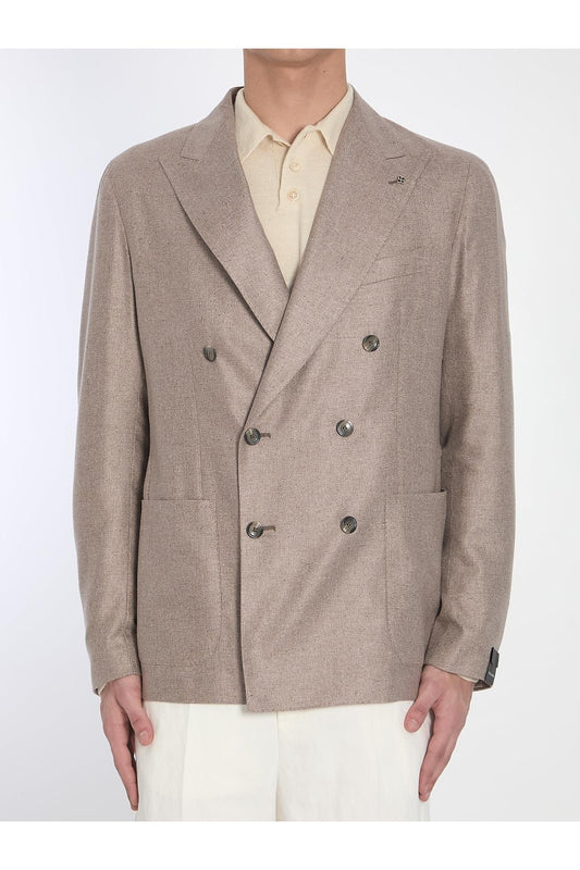 Double-breasted silk jacket