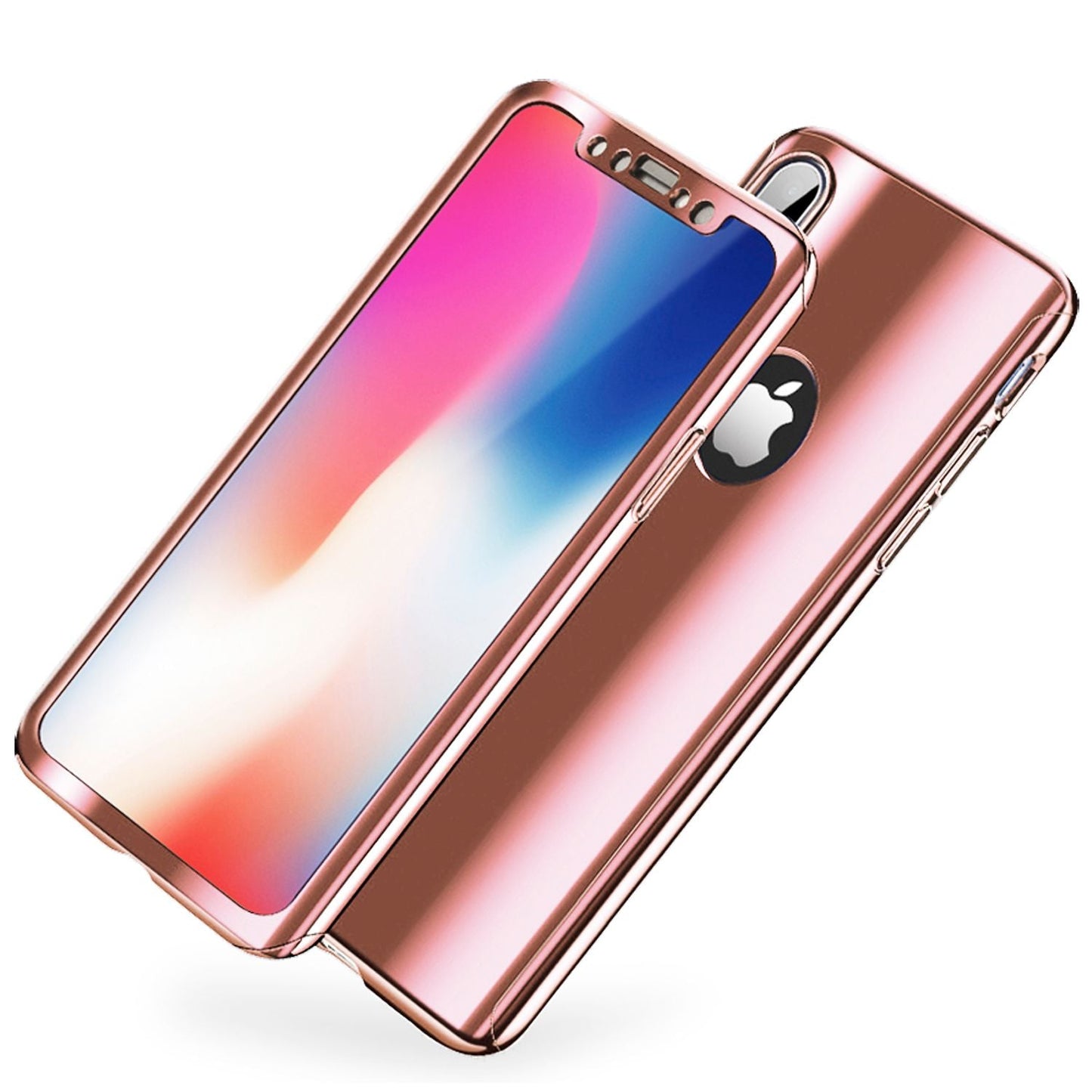 NALIA 360 Grad Handy Hülle für Apple iPhone XS Max, Full Cover & Schutzglas Case