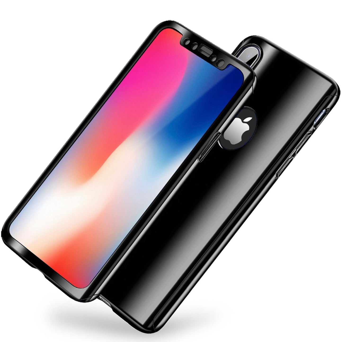 NALIA 360 Grad Handy Hülle für Apple iPhone XS Max, Full Cover & Schutzglas Case
