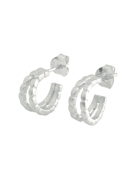 Ohrstecker Camu Mini Double Hoop, in silber und gold