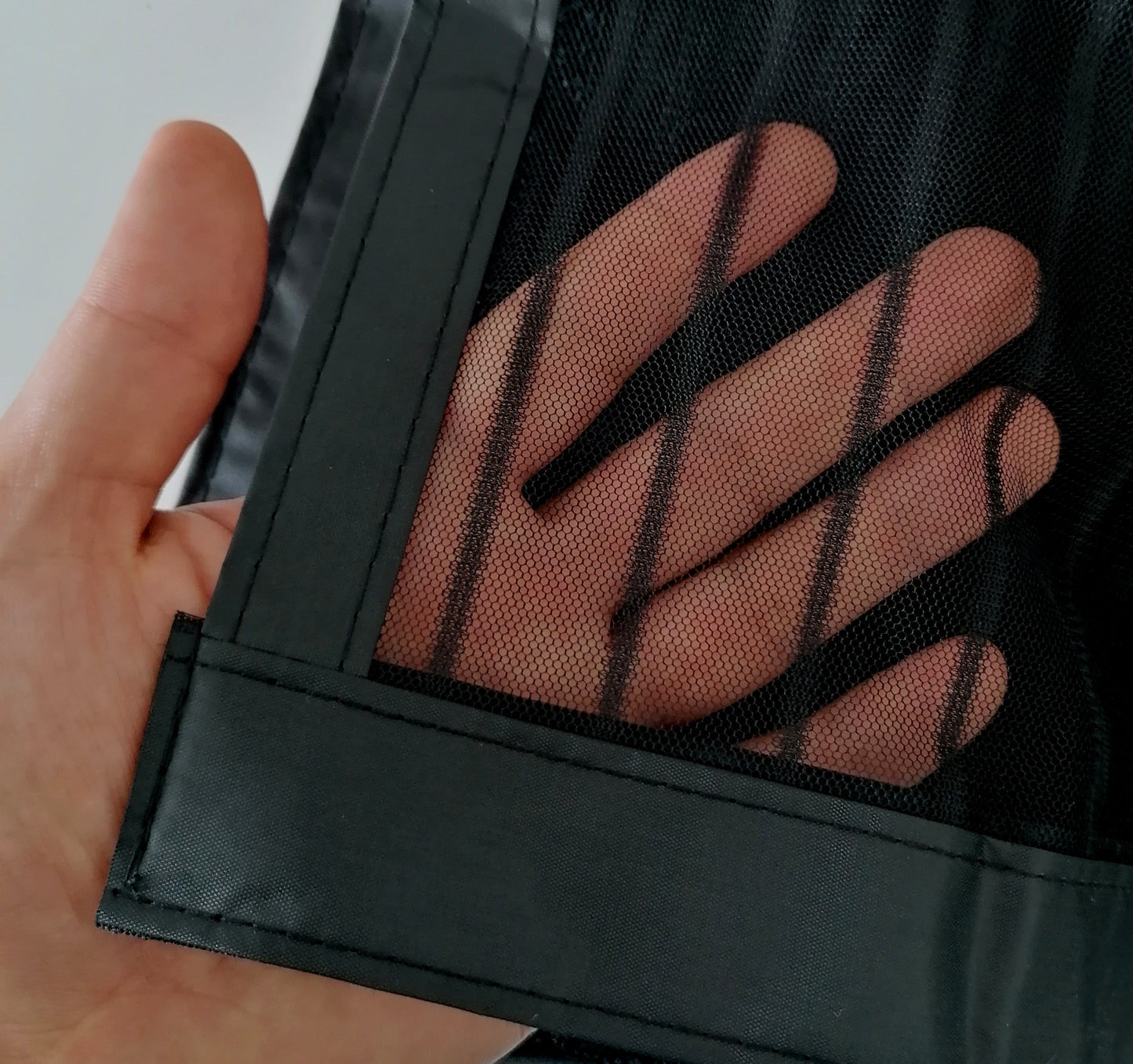 Magnetisches Fliegengitter für Tür Insektenschutznetz Polyester Schwarz