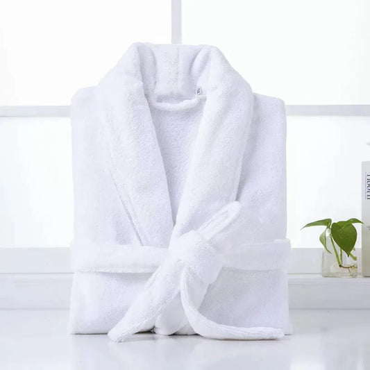 Premium Damen Bademantel Eden » Damenbademantel » dichtes Korallenfleece 350 g/m² » Saunamantel mit Taschen und Ärmelbündchen » Frauen Morgenmantel 96 cm lang » cremeweiß