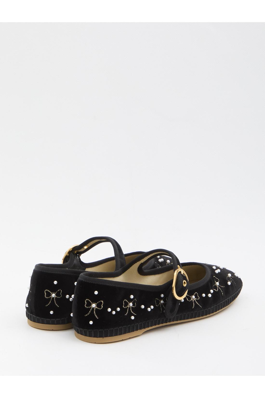 Endouce velvet Mary-Jane ballerina flats