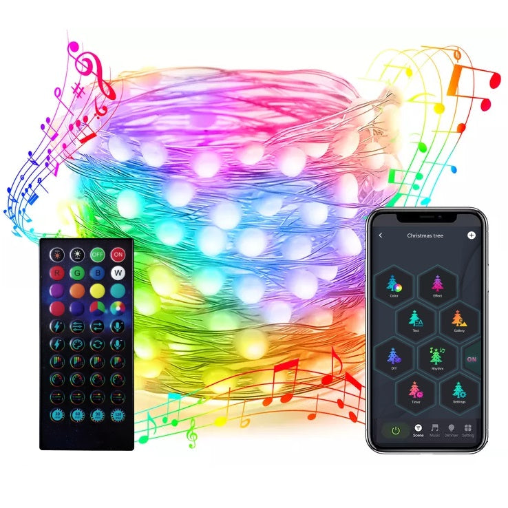 Smart LED Lichterkette Weihnachtsbeleuchtung App Musik Alexa RGB USB Wasserdicht