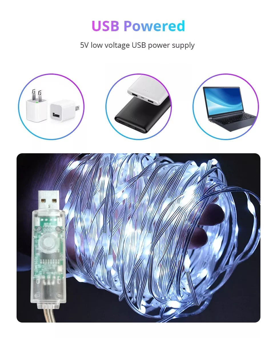 Smart LED Lichterkette Weihnachtsbeleuchtung App Musik Alexa RGB USB Wasserdicht