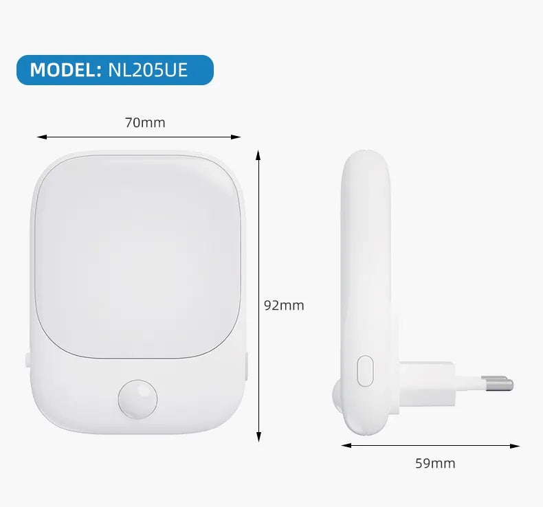2 Stück LED Nachtlicht Steckdose mit Bewegungsmelder Warmweiß 0,5W 20 Lumen