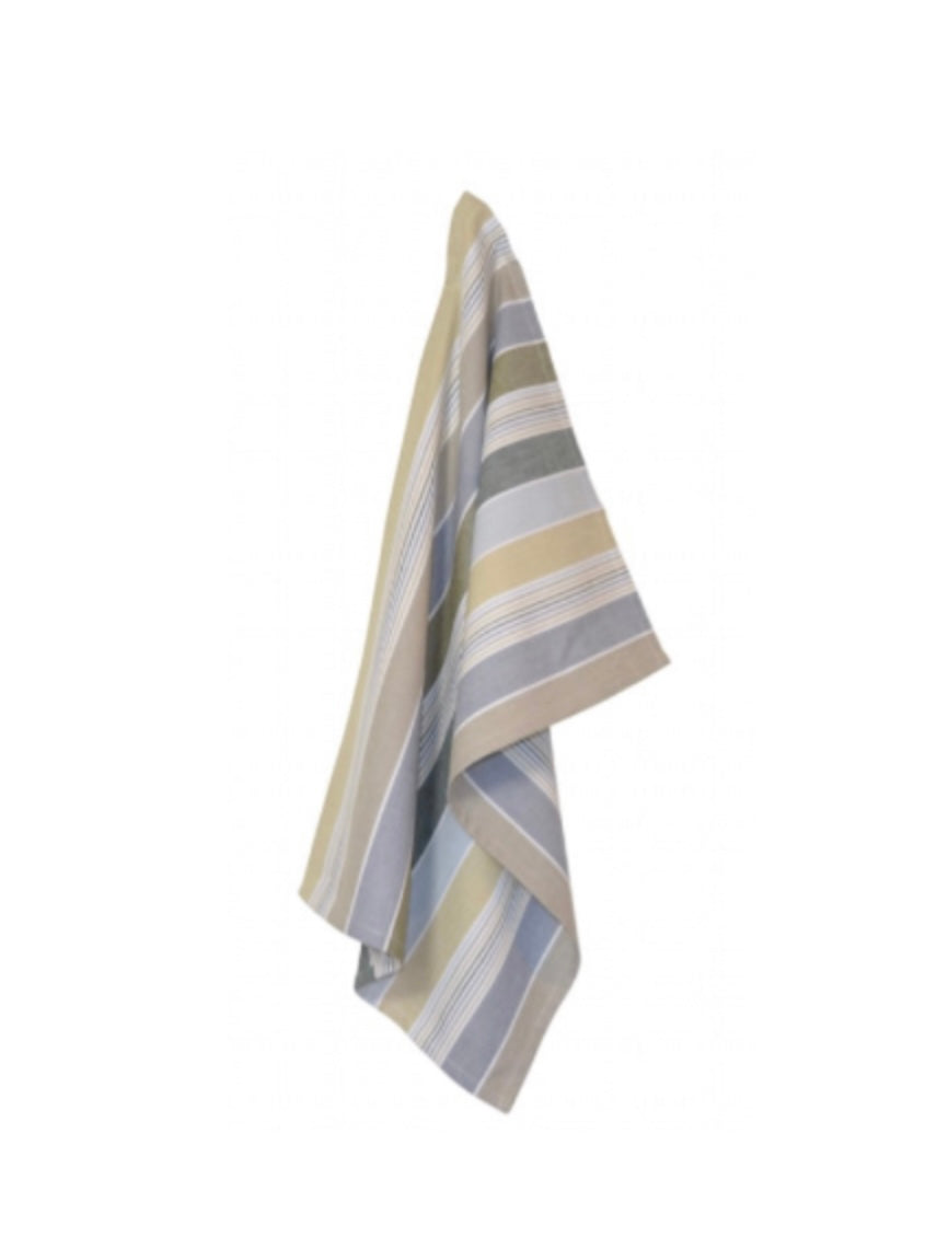 Geschirrtuch Streifen oliv/weiß