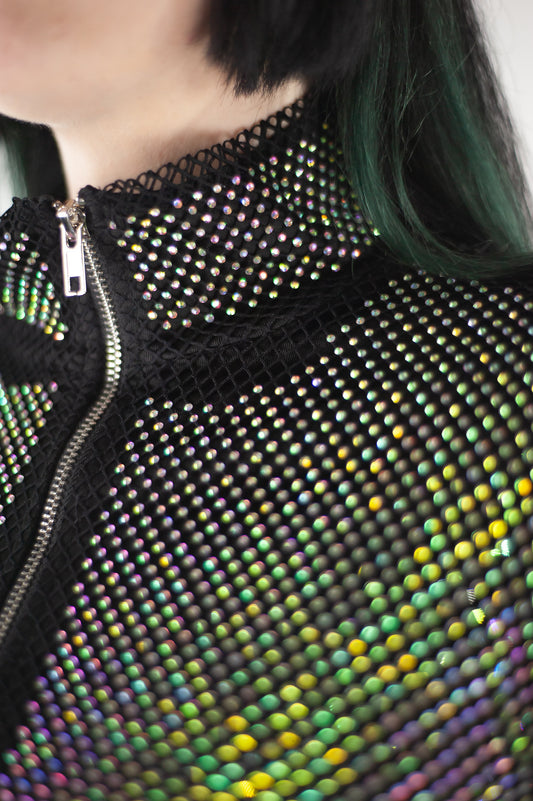 Rhinestone Cropped Jacket