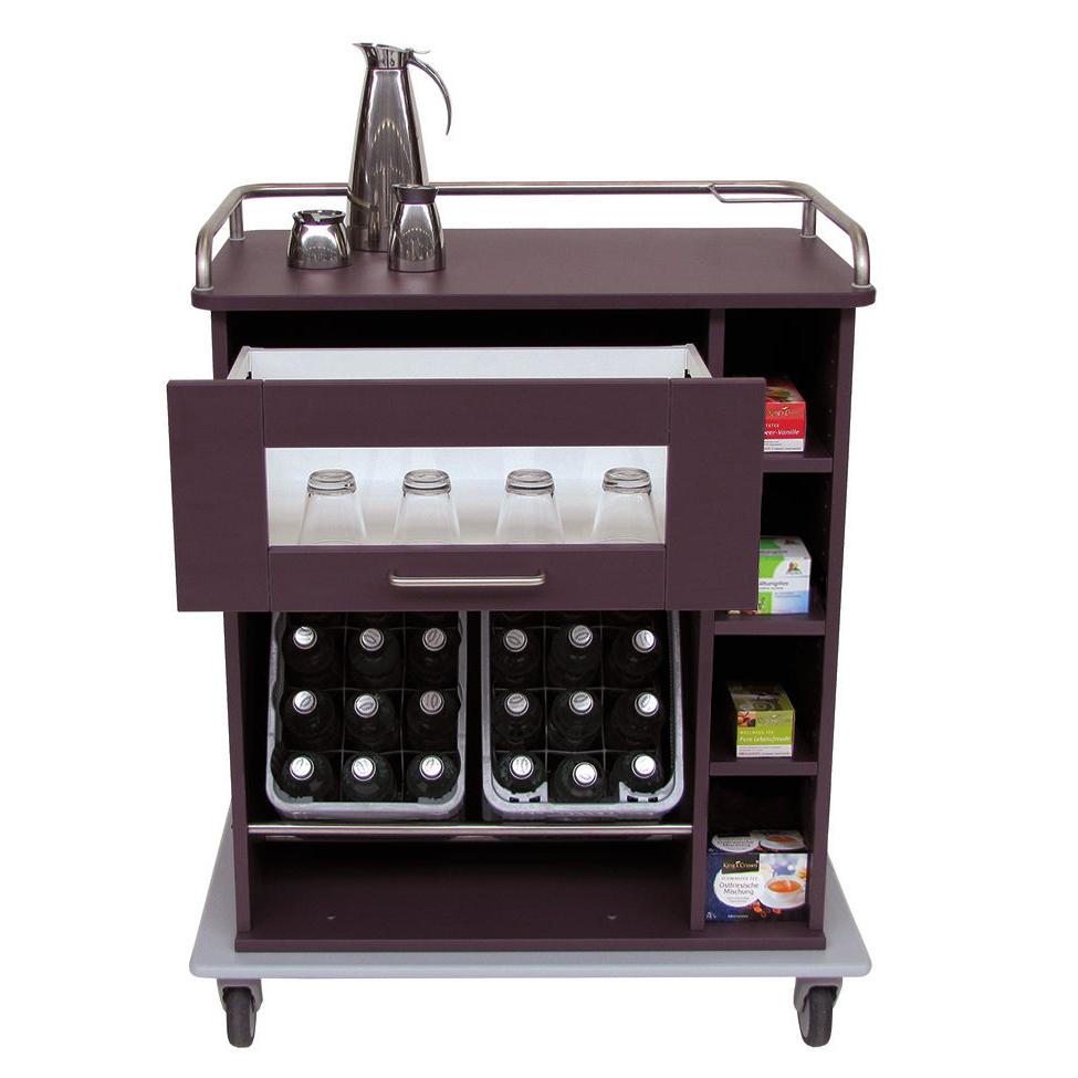 Novocal Fahrbarer Servierschrank Fahrgestell bestehend aus einer  durchgehenden Vollkunststoffplat | Packung (1 Stück)