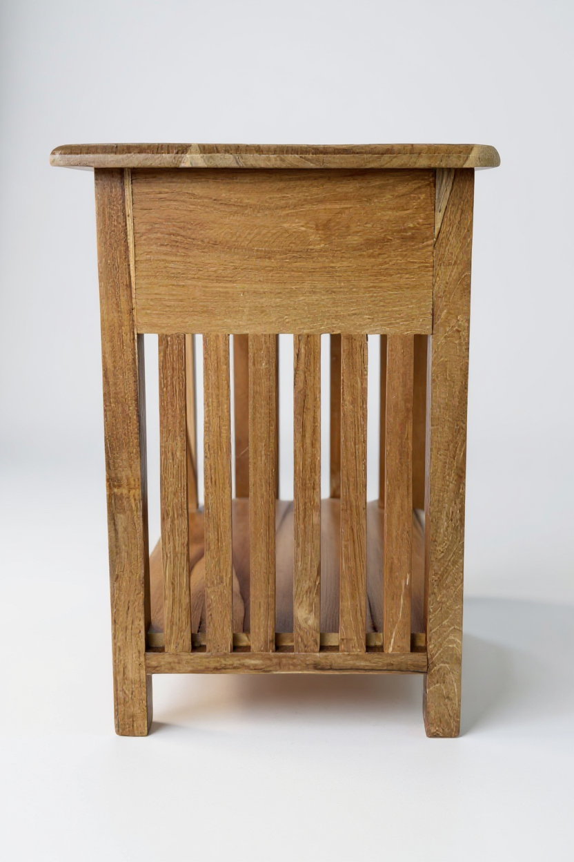 Holz Nachtkommode – Beistelltisch Nachttisch Nachtschrank – Vintage-Look aus massiven Teakholz - 50x40x30 cm