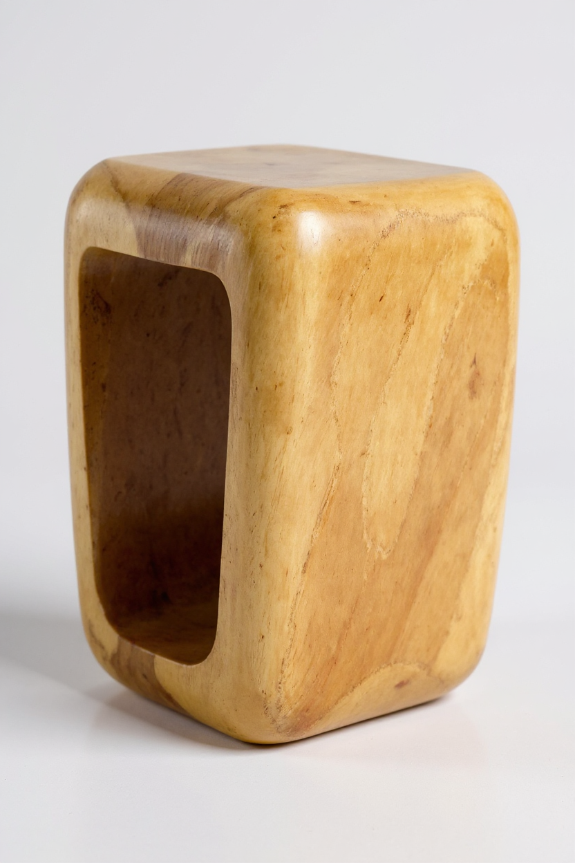 Holzhocker - Beistelltisch Couchtisch - Handgefertigter Hocker aus massivem Suarholz- 50x30x40 cm