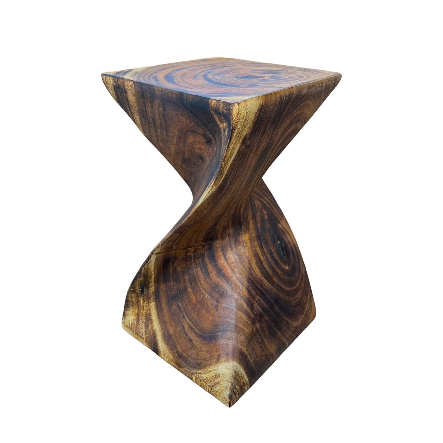 Holzhocker - Edler Beistelltisch Holz - Holz Hocker - Handgefertigter Beistelltisch aus Holz - 50x28x28cm