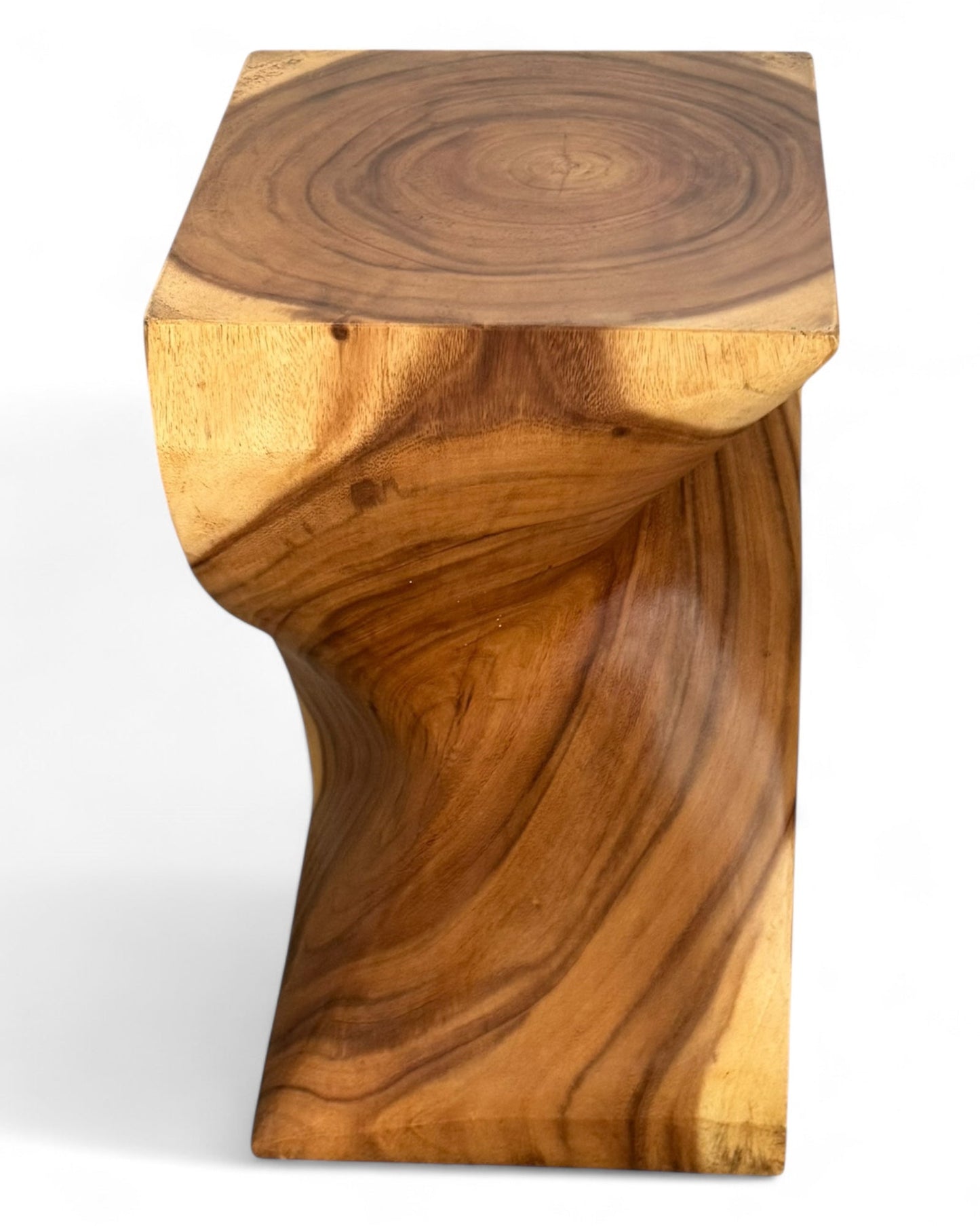 Holzhocker - Edler Beistelltisch Holz - Holz Hocker - Handgefertigter Beistelltisch aus Holz - 50x28x28cm