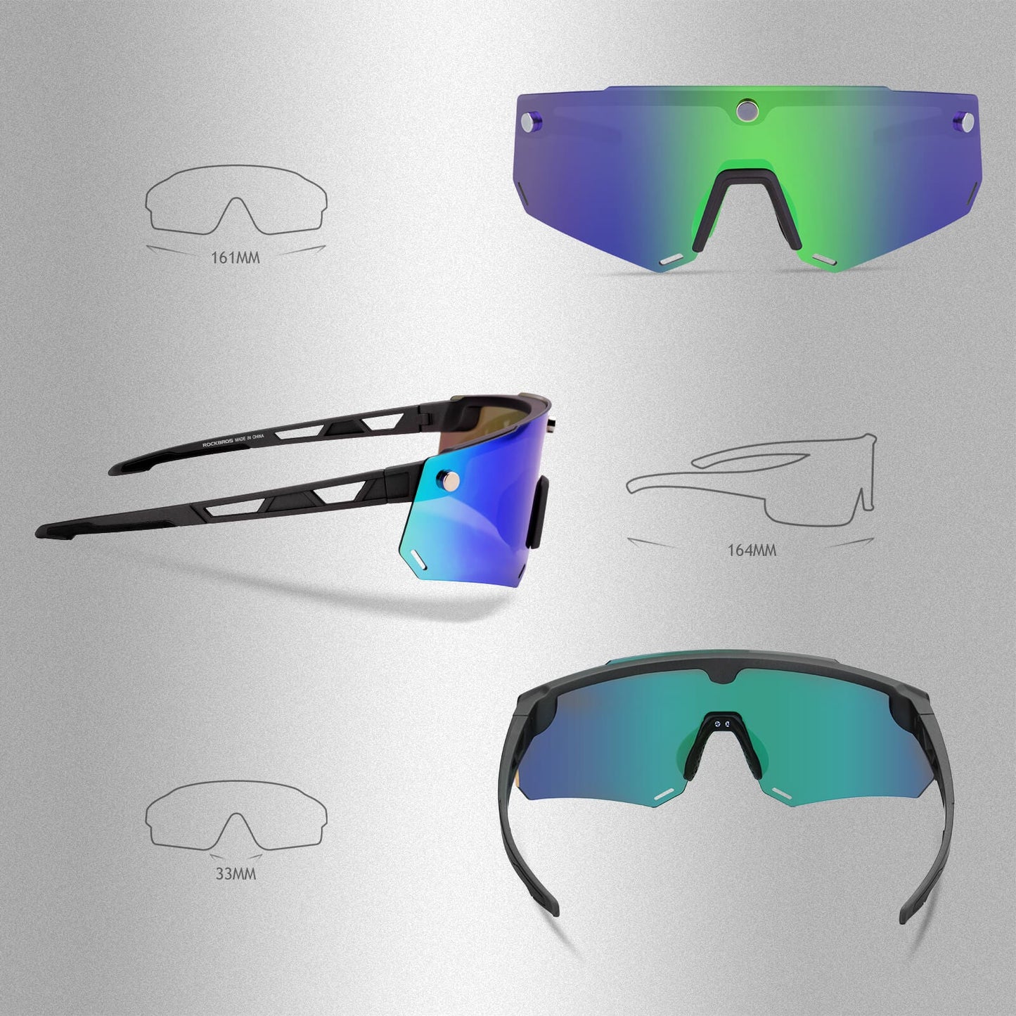 Polarized cycling glasses with magnetic closure, for men/women