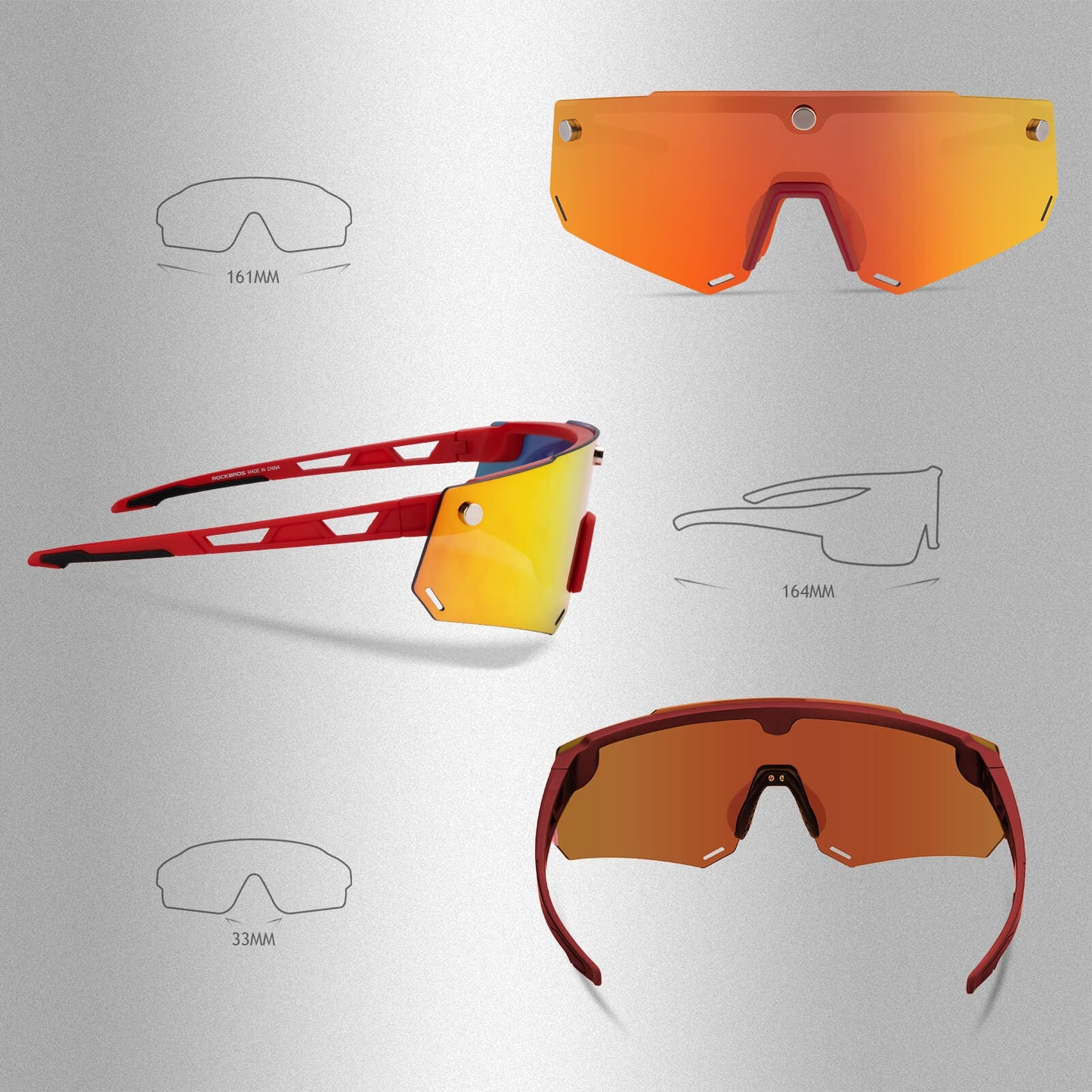 Polarized cycling glasses with magnetic closure, for men/women