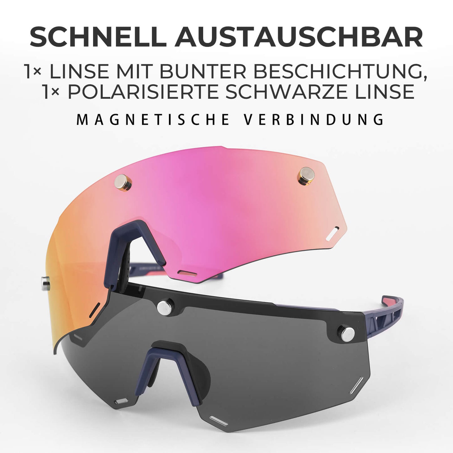 Polarized cycling glasses with magnetic closure, for men/women