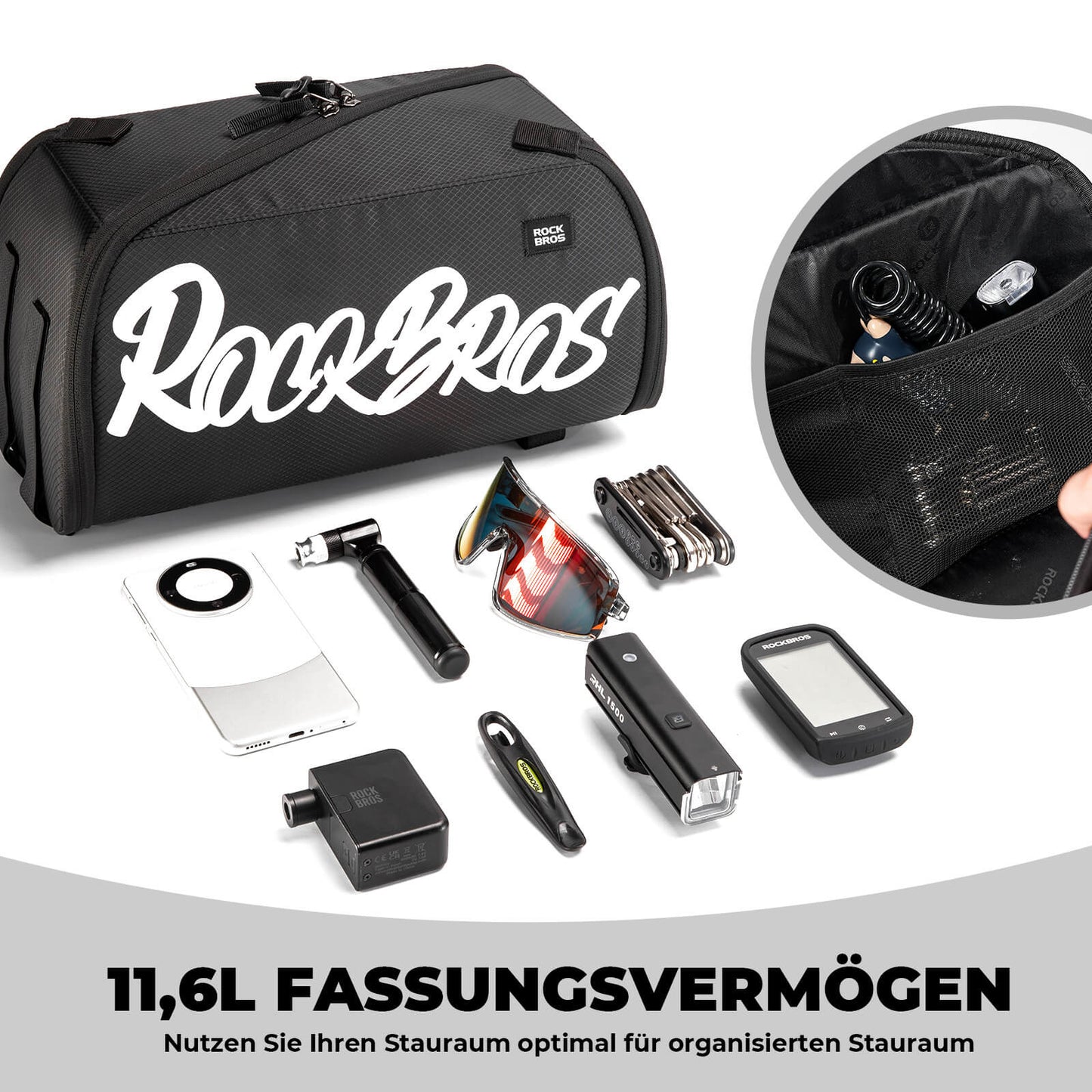 Foldable one-piece pannier bag for the luggage rack