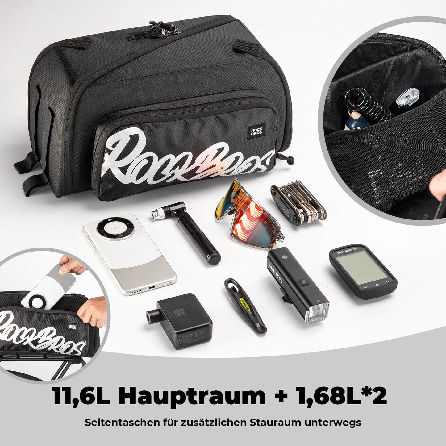 Foldable one-piece pannier bag for the luggage rack