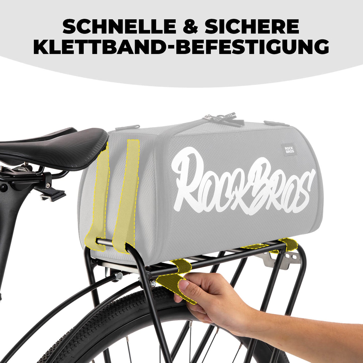 Foldable one-piece pannier bag for the luggage rack