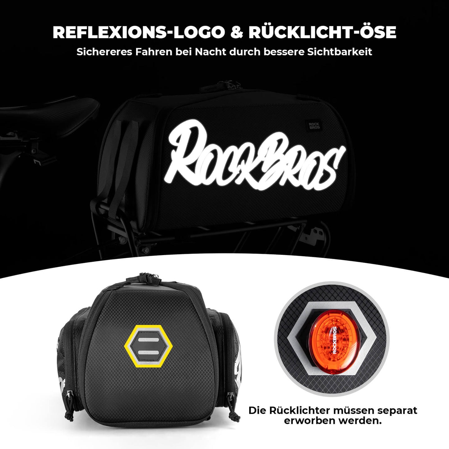 Foldable one-piece pannier bag for the luggage rack