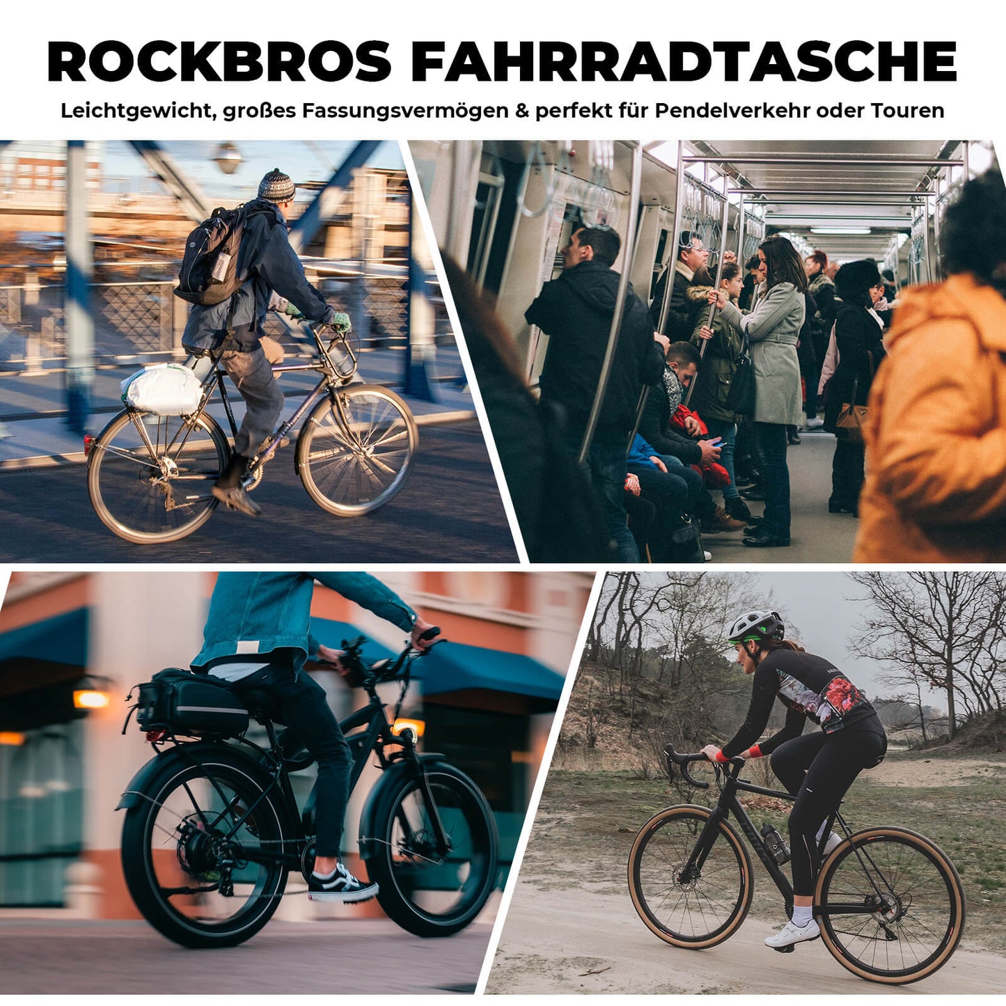 Foldable one-piece pannier bag for the luggage rack