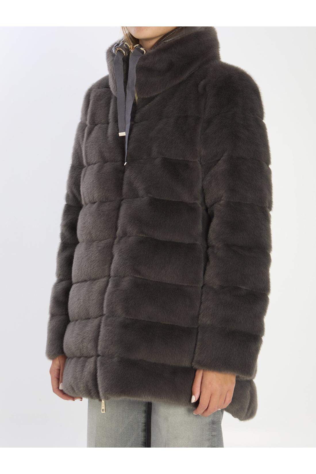 Faux fur down jacket